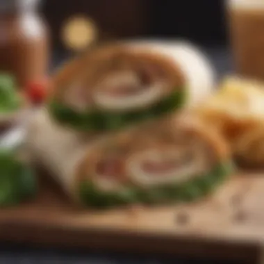 Savory Whole Grain Wrap Whole grain wrap filled with lean protein and greens