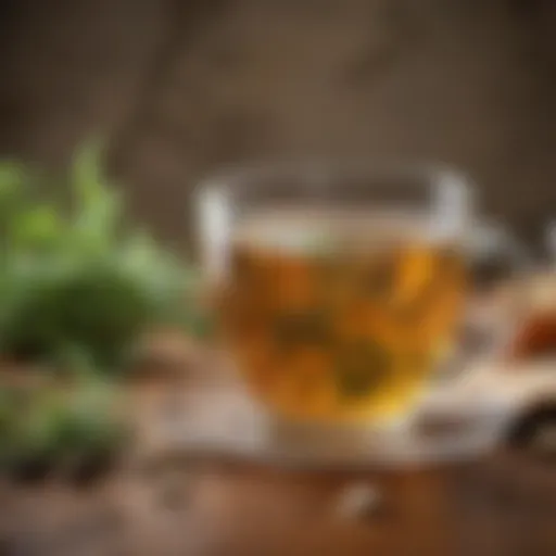 A soothing herbal tea infusion for digestive relief.