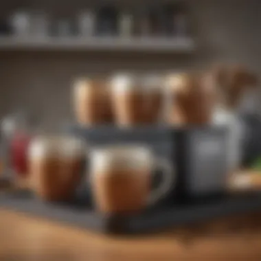 Elegant design of coffee mug storage containers enhancing kitchen aesthetics