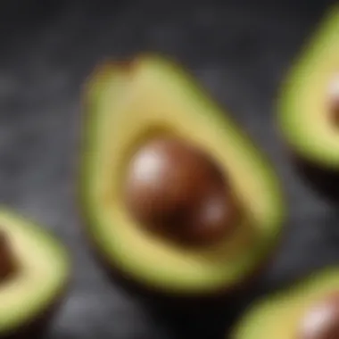 Oxidized Avocado Showcasing Browning Close-up of browned avocado flesh demonstrating oxidation