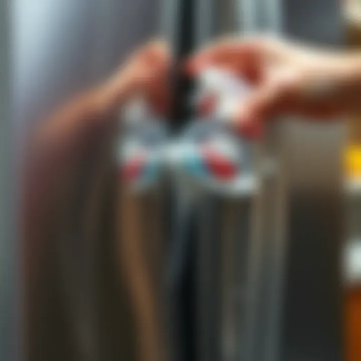 Cleaning solution being applied to a stainless steel surface