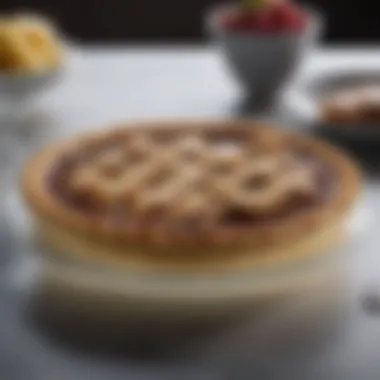 Elegant eight-inch glass pie plate showcasing a freshly baked pie