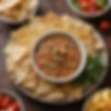 Chilled dips with crispy pita chips and fresh veggies