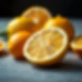 Fresh citrus fruits for odor absorption