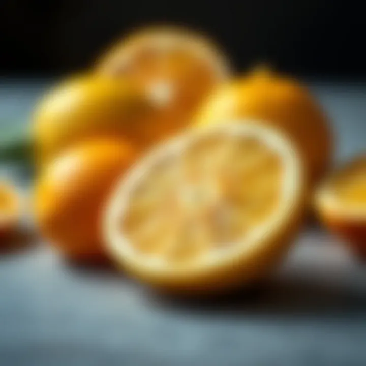 Fresh citrus fruits for odor absorption