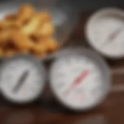 An array of cooking thermometers suitable for deep frying.
