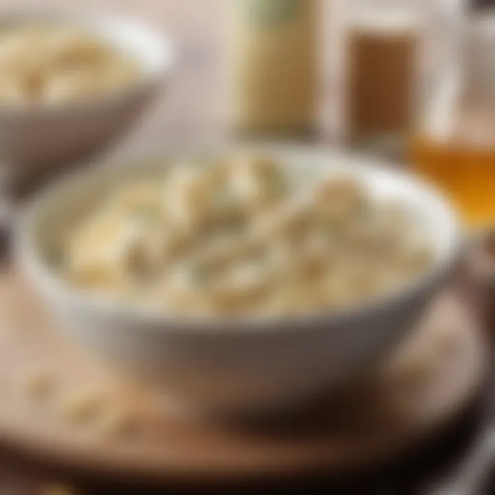 Creamy Alfredo sauce glistening in a bowl