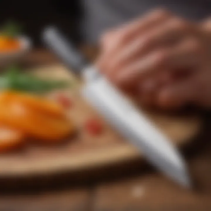 Precision paring knife with ergonomic handle