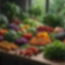 A vibrant array of fresh, organic vegetables thriving in a home garden.