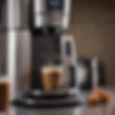 Close-up of a Keurig coffee maker's brewing technology in action