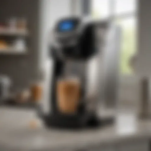 A sleek Keurig coffee maker showcasing its modern design and user-friendly interface