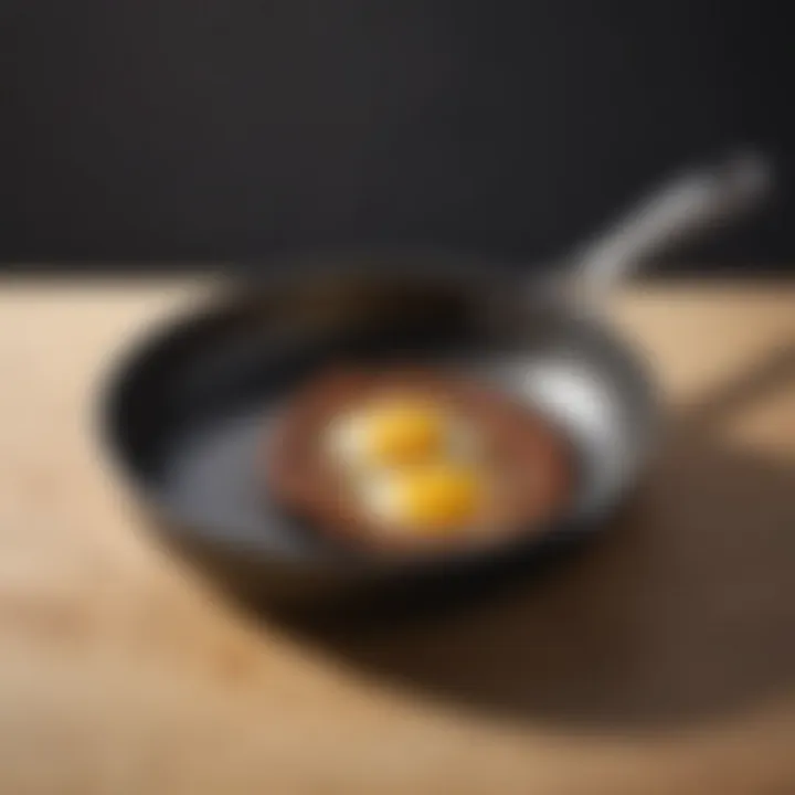 Close-up of non-stick frying pan with a sleek handle