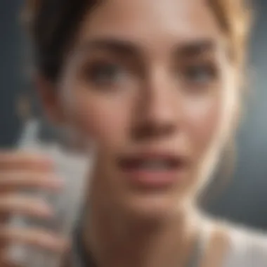 A person enjoying sparkling water from a glass to emphasize health benefits