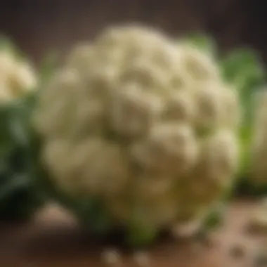 Nutritional profile of cauliflower displayed on a vibrant background