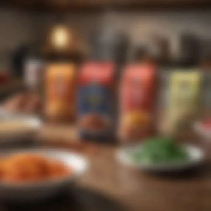 An inspiring kitchen scene highlighting Aldi seasoning packets with fresh ingredients