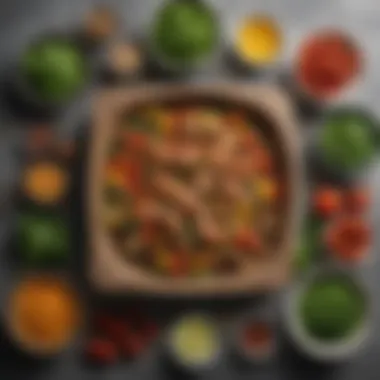 Fresh Ingredients in a Meal Kit A visually appealing meal kit laid out with fresh ingredients