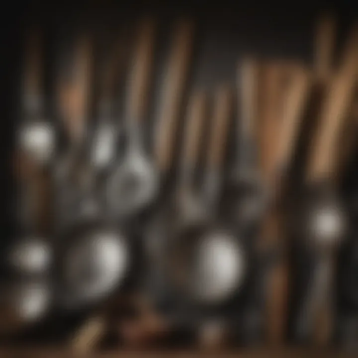 A vibrant display of baking utensils at a local market