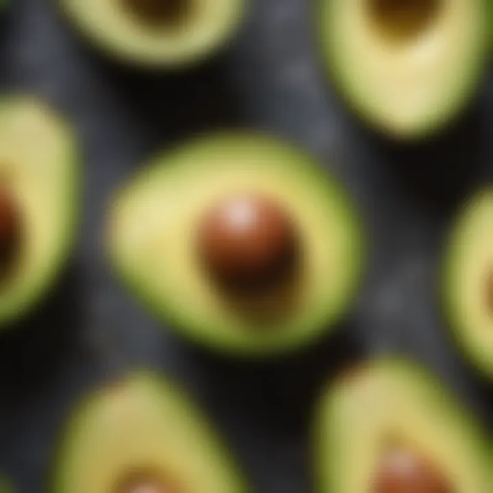 Avocados sliced open to reveal their creamy texture and healthy fats.