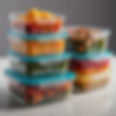 Colorful meal prep organized in glass storage containers