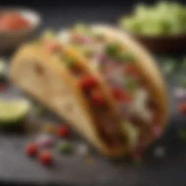 A contemporary taco dish featuring innovative flavors and presentation