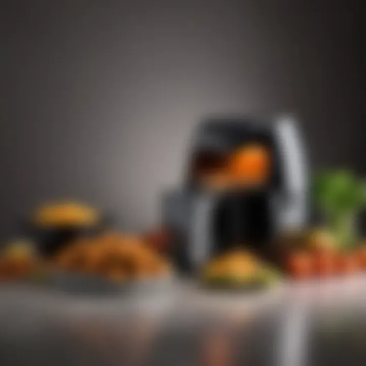 An array of popular big air fryer models displayed with their features.