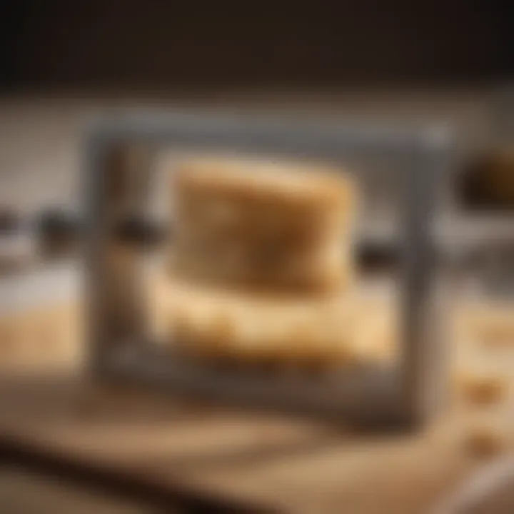 Close-up view of a vintage biscuit cutter showcasing intricate design