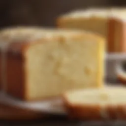 A slice of butter pound cake showcasing its dense texture and buttery flavor.