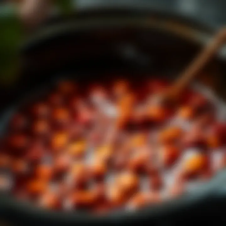 A perfectly simmered pot of chili in a crock pot