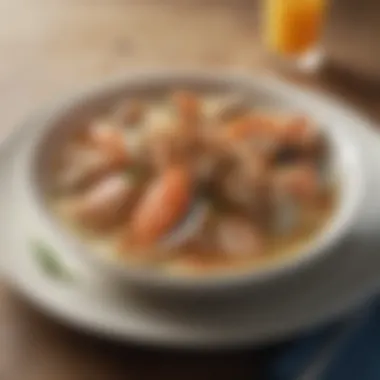 A vibrant seafood dish featuring clam juice as a key ingredient