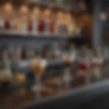 Sophisticated Bar Setup A stylish bar setup featuring a variety of coffee cocktails ready to be served