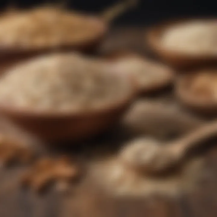 Variety of oats on a rustic table