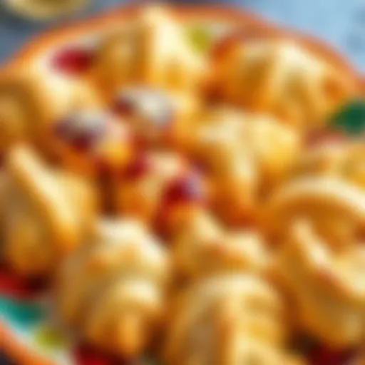 Delicious crescent dough creations assembled on a vibrant platter