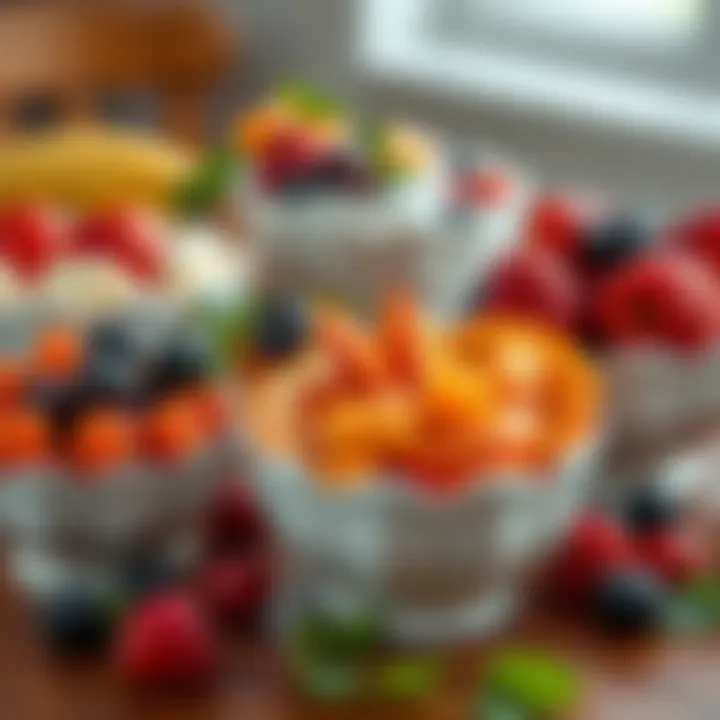 An assortment of fresh seasonal fruits served in elegant bowls