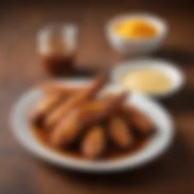 A vibrant plate of fried gator tail with dipping sauce