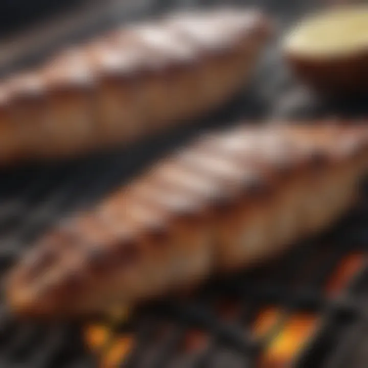 Sizzling gator tail on a grill showcasing its texture