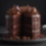 Slice of decadent Hershey's Dark Chocolate Cake revealing rich layers