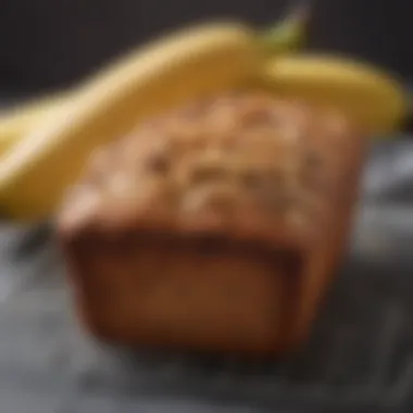 A loaf of freshly baked diabetic banana nut bread on a cooling rack