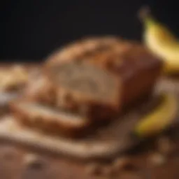 Sliced diabetic banana nut bread showcasing texture and nuts