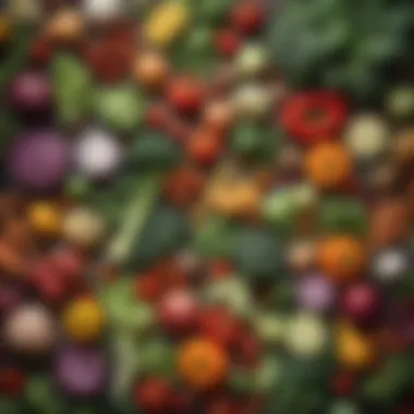 Keto-Friendly Vegetables and Fats A vibrant assortment of keto-friendly vegetables and fats
