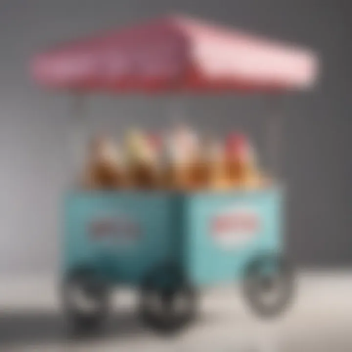 A digital shopping cart filled with gourmet ice cream products.