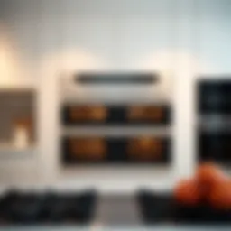 Elegant double oven stove combination showcasing its sleek design and advanced features.