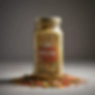 A close-up of a jar filled with dry Italian style dressing mix, showcasing its texture