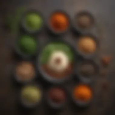 Herbs and Spices for Enhanced Flavors An assortment of herbs and spices ready to enhance rice dishes