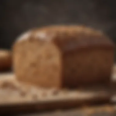 Close-up of Ezekiel bread showcasing its unique texture and grains.