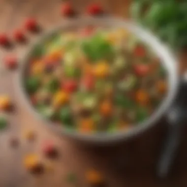Quinoa Salad Brimming with Color A vibrant bowl of mixed quinoa salad with colorful vegetables.