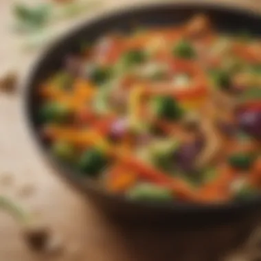 Vibrant Vegetable Stir-Fry Delight A deliciously vibrant stir-fry featuring an array of colorful vegetables.