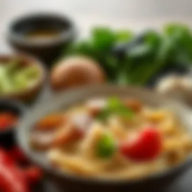Complementary Ingredients for Udon An assortment of ingredients that complement udon noodles