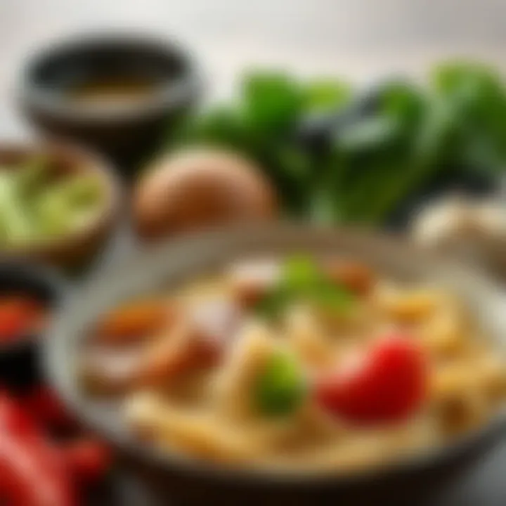 Complementary Ingredients for Udon An assortment of ingredients that complement udon noodles