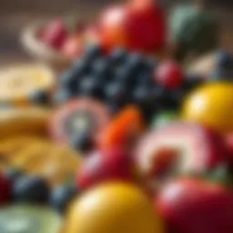 A vibrant assortment of fresh fruits known for their blood pressure-lowering properties