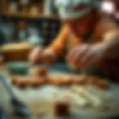 Artisanal Fudge Creation An artisanal fudge maker at work with natural ingredients